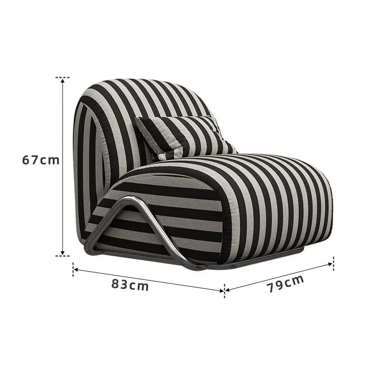 JCX Light Luxury Leisure Chair Designer Recliner Modern Wabi Wind Balcony Single Chair Living Room Comfortable Lazy Single Sofa