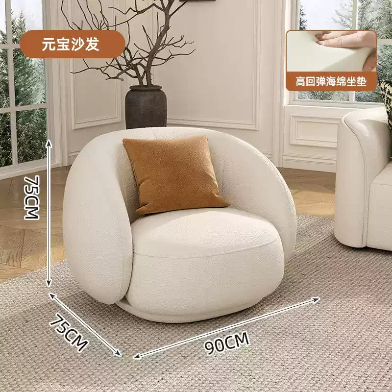 Modern Relaxing Curved Reception Cream Aesthetics Simple Living Room Sofa Minimalist Rest Light Luxury Muebles Home Furniture