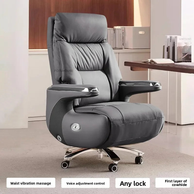 Electric Reclining Office Chairs American Bedroom Furniture Home Ergonomic Desk Chair Luxury Leather Executive Computer Armchair
