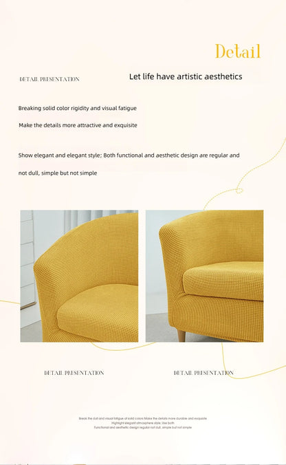 Corn Kernels Elastic Semi-Single Round Sofa Cover With Cushion Cover, Booth Cover, Cover Towel, Dust Cover