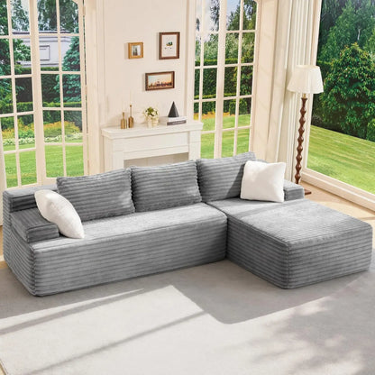 Modular Sectional Sofa Boneless Couch L-Shape Couch 3 Seat Modular Couch Memory Foam Sectional Couches for Living Room, Custom