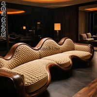 North American light luxury style solid wood three-person sofa high-end living room light luxury furniture