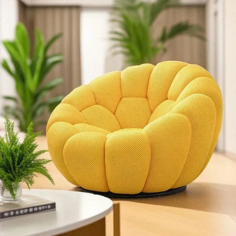 Modern Pumpkin Chair Luxury Bubble Sofa Single Lounge Seat Lazy Recliner for Bedroom Balcony Living Room Aesthetic Accent