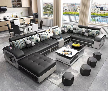 Nordic Italy Leather Lounge Genuine Leather Sectional Big Sofa l Shape Living Room Sofas Leather Luxury Corner Furniture
