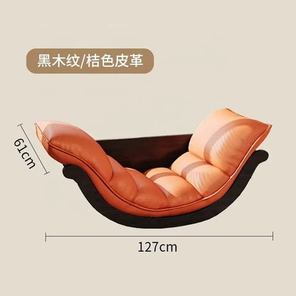The latest design multi-functional living room rocking chair, solid wood frame leisure sofa chair, balcony bedroom recliner