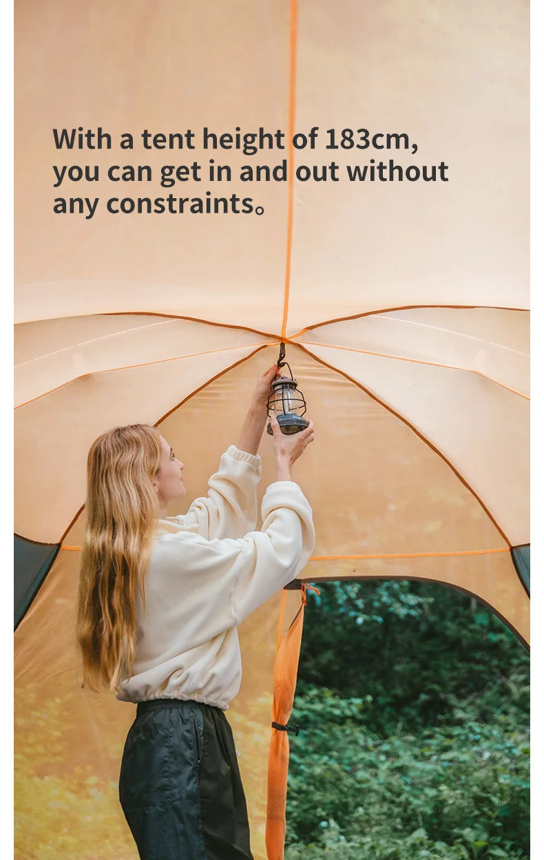 Naturehike 8-10 Person Tent Kota Cloud Casual Tent Outdoor Camping Hiking Travel Gazebo Tents Big Space Waterproof Breathable
