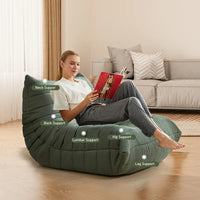 Fabric Lazy Floor Sofa, Modern Armless Floor Recliner, Living Room Bedroom Office Single Corner Chair Sofa