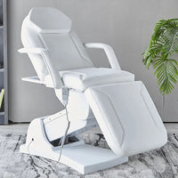 Multifunctional Electric Vertical Therapy Bed Ivory White PU Leather 3 Motors Electric Beauty Tattoo Massage Bed