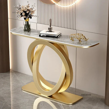 Luxury Iron Console Table Italian Semi-circular Entrance Cabinet Tables Home Furniture Creative Corridor Entryway Table