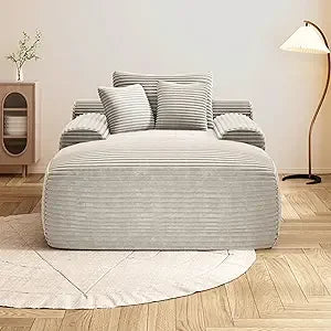 67'' Boneless Chaise Lounge Chair Indoor,Cloud Sofa Couch Bed,Sleeper Chair for Living Room Bedroom, Oversized Corduroy Couchs w