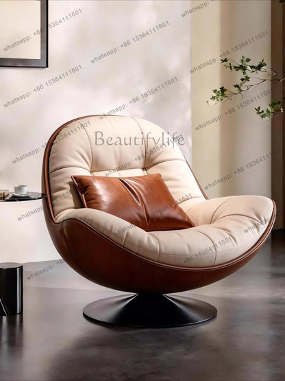 Italian minimalist lazy sofa chair bedroom modern simple light luxury single swivel chair for home use