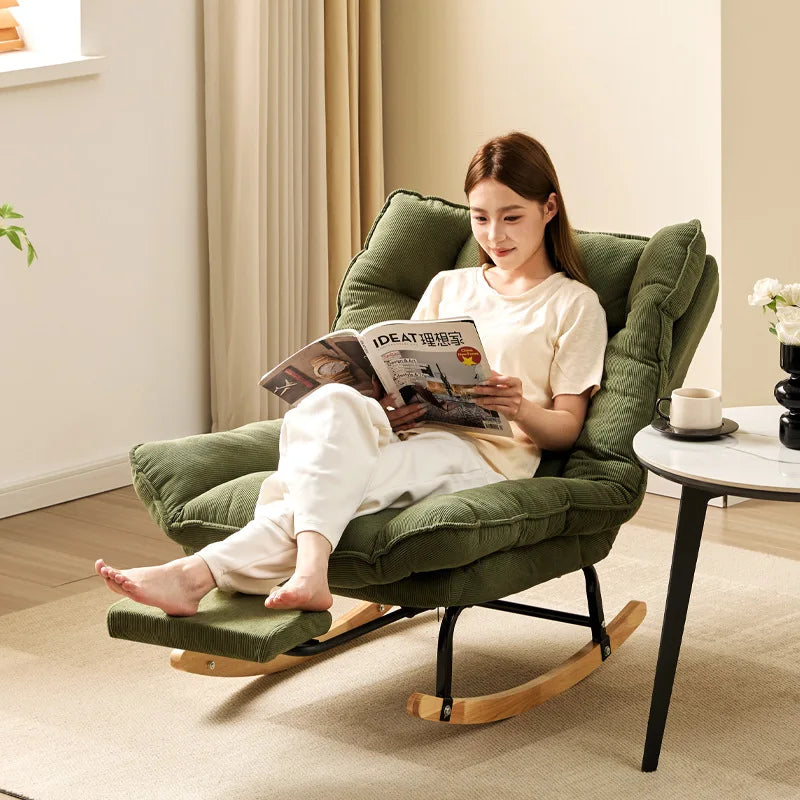 Modern Single-Person Sofa Chair Lounge Rocking Chair Recliner Living Room Balcony Relaxation with Contemporary Design