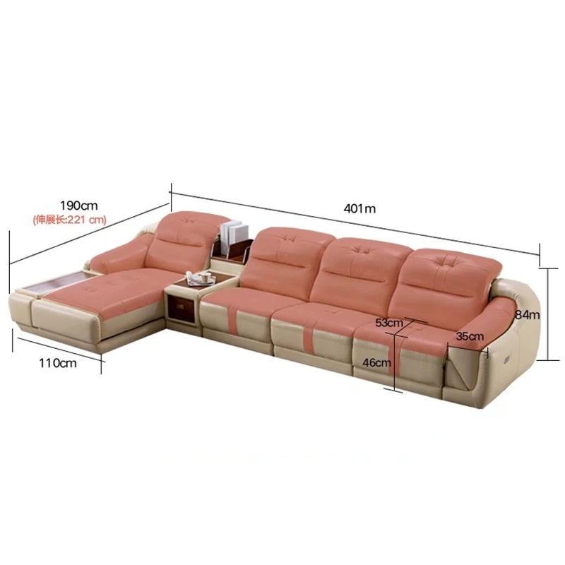 Extendeble Recliner Sofas Storage Luxury Electric Comfortable Sofas Cinema Bedrooms Sillas Para Sala De Estar Home Accessories
