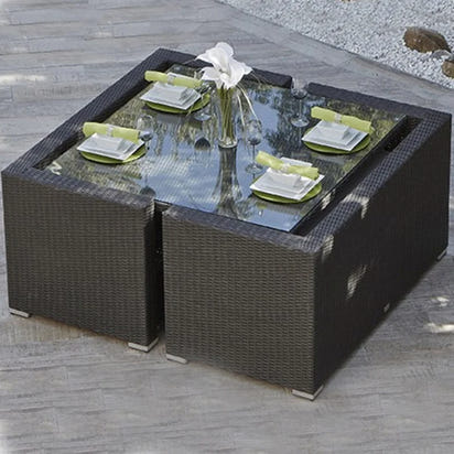 Outdoor rattan tables and chairs balcony rattan sofa courtyard leisure rattan art