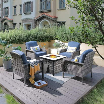 4 Pieces Patio Furniture Set with 30