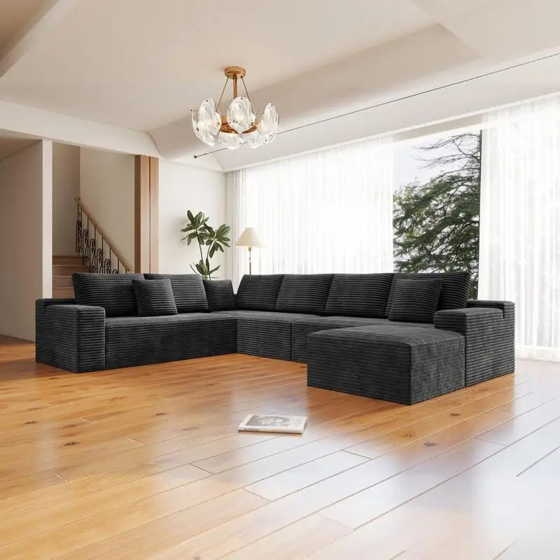 Modular Sectional Sofa, Upholstered Couch for Living Room/Bedroom/Apartment, No Assembly Needed, 4 PC Flexible Combination,