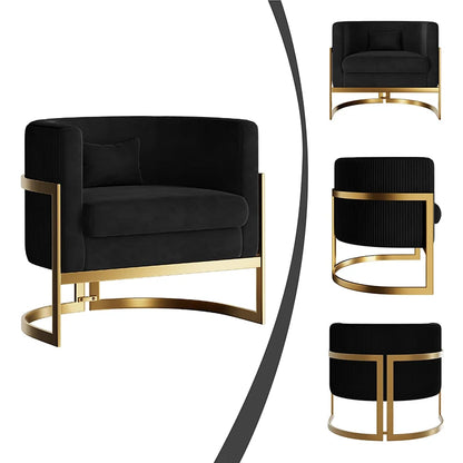 Luxury Living Room Chair Barrel Wide Arm Chair Club Single Leisure Accent Chair