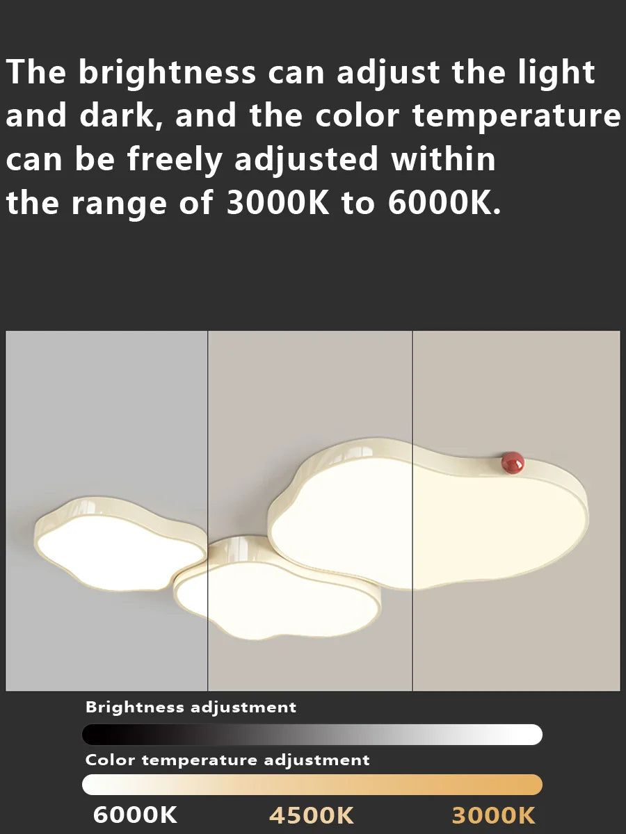 Modern cloud ceiling lamp with remote control, suitable for living rooms，bedrooms, LED lighting fixture, home decoration