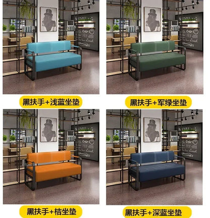 A Barber Shop Sofa Waiting Chair Stainless Steel Office Reception Sofa Chair
