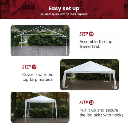 10x10 Gazebo Waterproof Outdoor Canopy Patio Tent for Wedding BBQ Party, Durable and Easy Setup