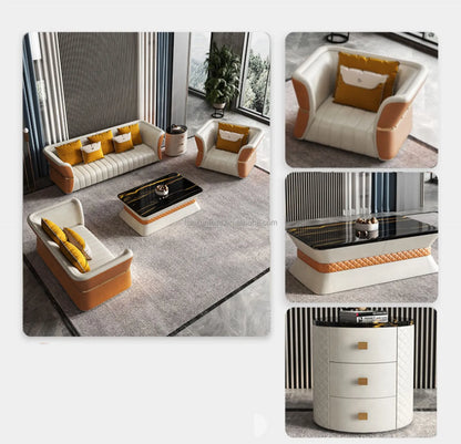 Light Luxury Leather Sofa Set Living Room Modern Sectionals Couch Lounge Custom Sofa Set Furniture for Home Living Room Sofa Set