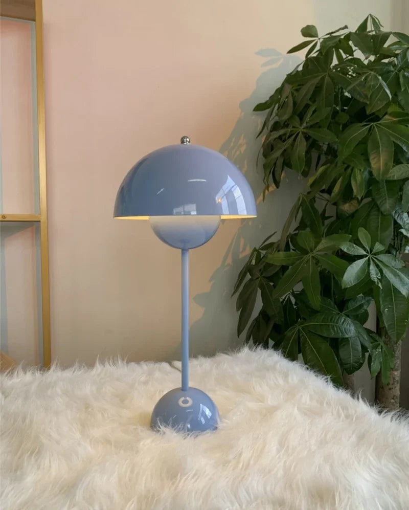 Nordic modern minimalist bedroom bedside lamp creative  flower bud cream style small table