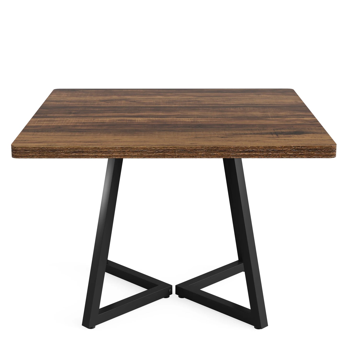 Tribesigns Square Dining Table for 4, 31.5" Industrial Dinner Table with Metal Base, Wood Kitchen Table for Dining Room