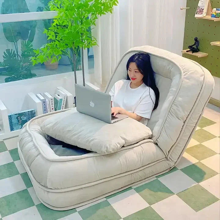 High Quality Indoor Cloth Lazy People Style Lazy Sofa Adjustable Sofa Chair Kennel Bedroom Reading Balcony Leisure Small Sofa