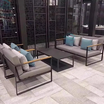 Customized outdoor leisure sofa cafe aluminum alloy lazy sofa coffee table hotel garden balcony villa furniture