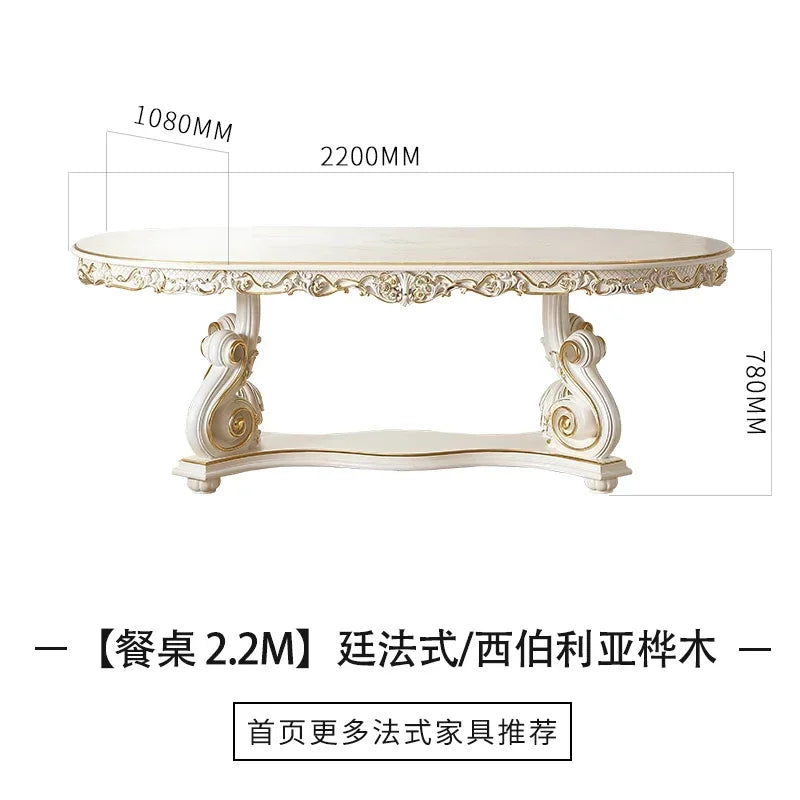 ssK178 A55 Palace French Rococo dining table and chair combination 1.9M European-style villa classical dining table luxury custo