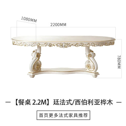 ssK178 A55 Palace French Rococo dining table and chair combination 1.9M European-style villa classical dining table luxury custo
