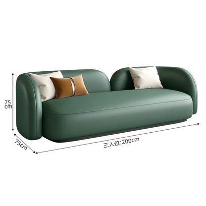 Italian light luxury leather sofa combination modern simple living room reception negotiation table and chair combination