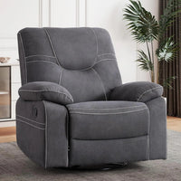 360° Swivel Rocker Recliner Chair For Adults, Manual RockingRecliner Chair With Overstuffed Backrest And Armrests,, Customized