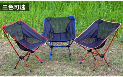 Ultra-Light Aluminum Alloy Folding Chair - Portable Outdoor Camping Fishing Beach Picnic Hiking BBQ Comfort Backrest Chair