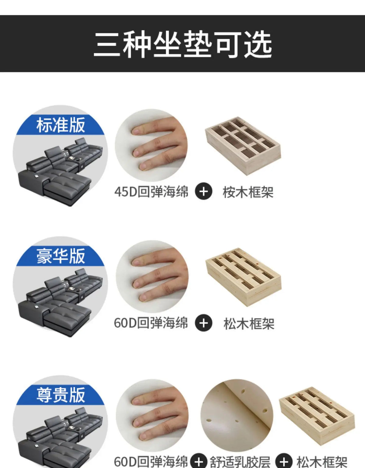 Simple and modern leather sofa combination large apartment living room L-shaped corner function headrest few fully