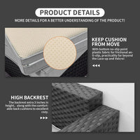 Patio Furniture Sets 7 Pieces Outdoor Furniture Sectional Patio Couches Set with Storage Table Light Grey Cushions