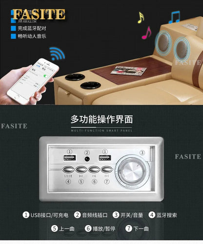 Leather sofa simple modern small apartment leather art corner furniture large combination package