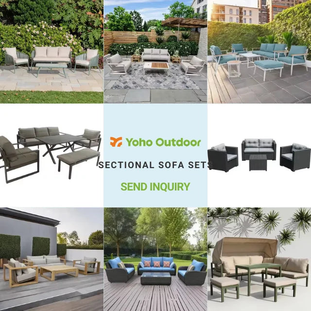 Best Seller Outdoor Garden Patio Wicker Rattan 7 - Seater Sofa & Coffee Table Conversation Set Garden Furniture Patio Furniture
