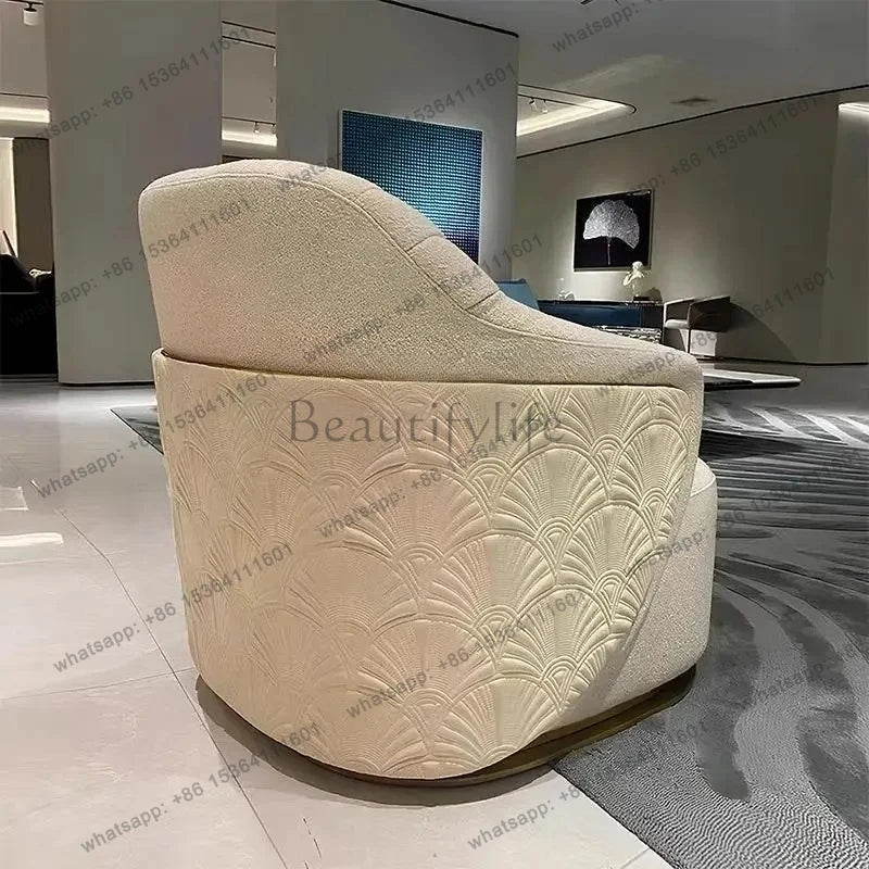 Asmt52 Italian light luxury design single sofa chair modern villa living room home fabric leisure chair