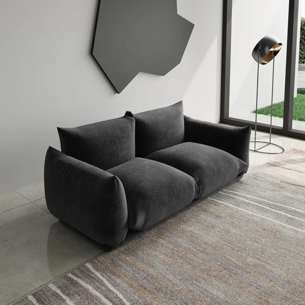 modular sectional couch, 77.16in convertible couch, lovesofa chenille yarn 2 seat modern living room sofa set