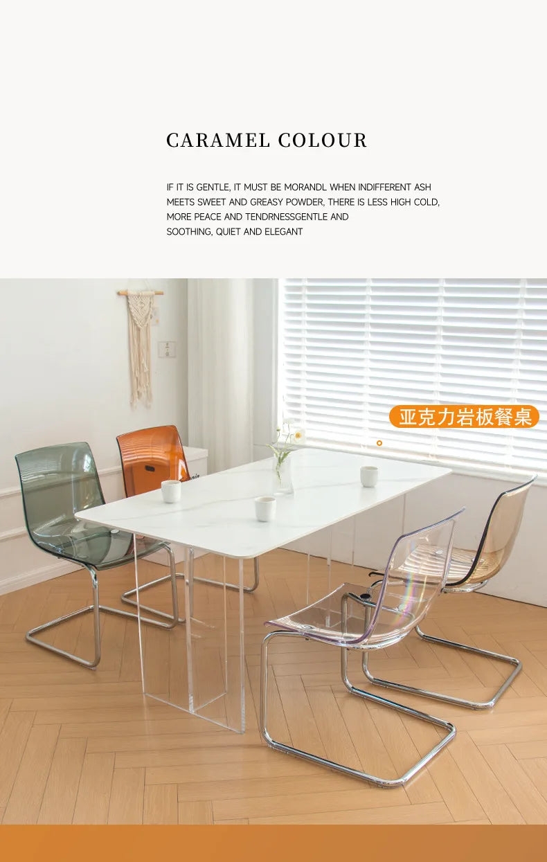 Transparent Acrylic Toyas Chair, Home Backrest Dining Chair, Nordic Minimalist Designer Desk, Coffee Shop Dining Table Chairs