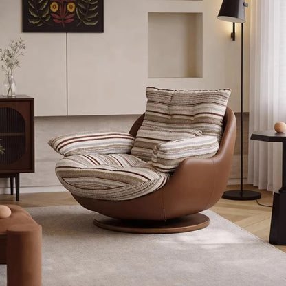 Swivel Cross Legged Chair Accent Armchair For Living Room Lounge Comfy Floor Chair Nordic Chaise Wabi Sabi Lazy Sofa