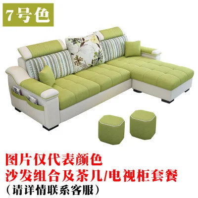 Room Fabric Sofa Modern Minimalist Home Corner Sofa Furniture Combination Nordic Solid Frame Fabric Sofa