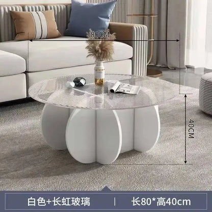 Table basse ronde en verre trempé résistant aux hautes températures, style luxe léger et créatif, stable, pour salon et maison