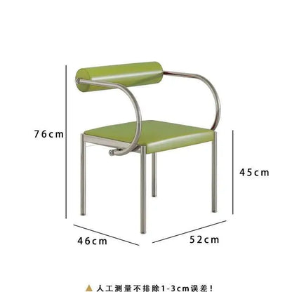 Designer Dining Chair Vintage Style Stainless Steel Study Bedroom Makeup Chair Dresser Furniture