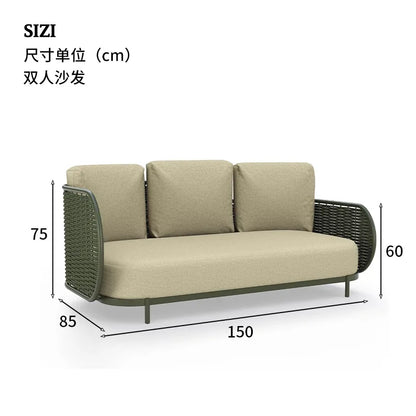 Outdoor sofa combination outdoor courtyard open-air villa living room hotel famous club rattan sofa
