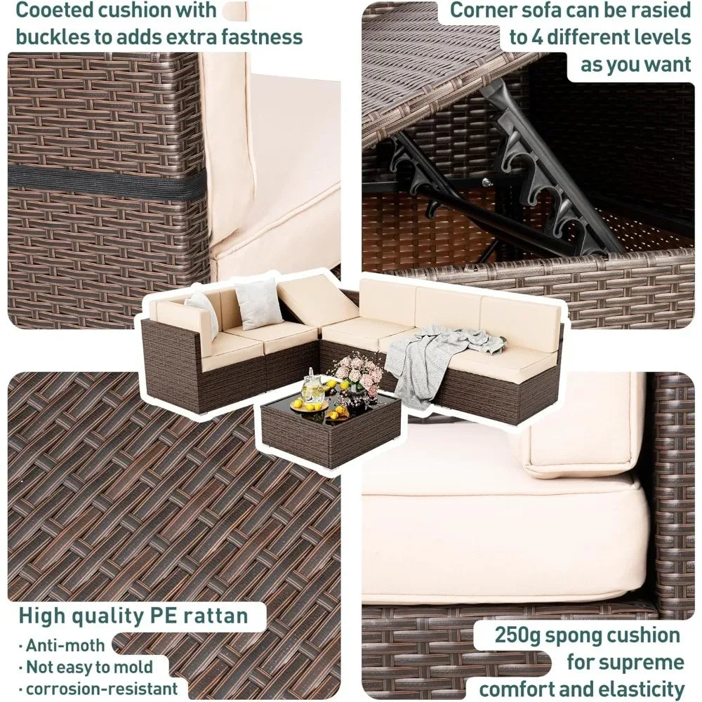 Patio Furniture Set Outdoor Conversation Set Sofa Garden