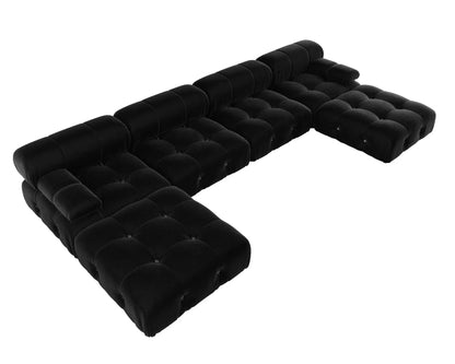 A For ATUNUS Popular Design Corner Modular Sectional Sofa Artistic High Fashion Velvet Fabric U Shape Couch For Hotel