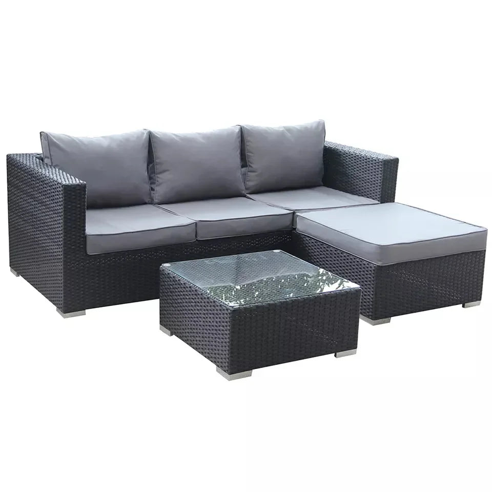 Outdoor Dining Table Rattan/Wicker Furniture Set Removable Rattan Bistro Garden Sofa Set
