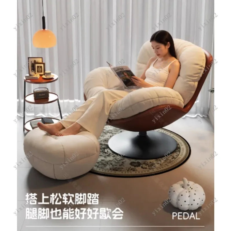 Lazy Sofa Rotating Egg Chair Rocking Recliner for Balcony Home Leisure
